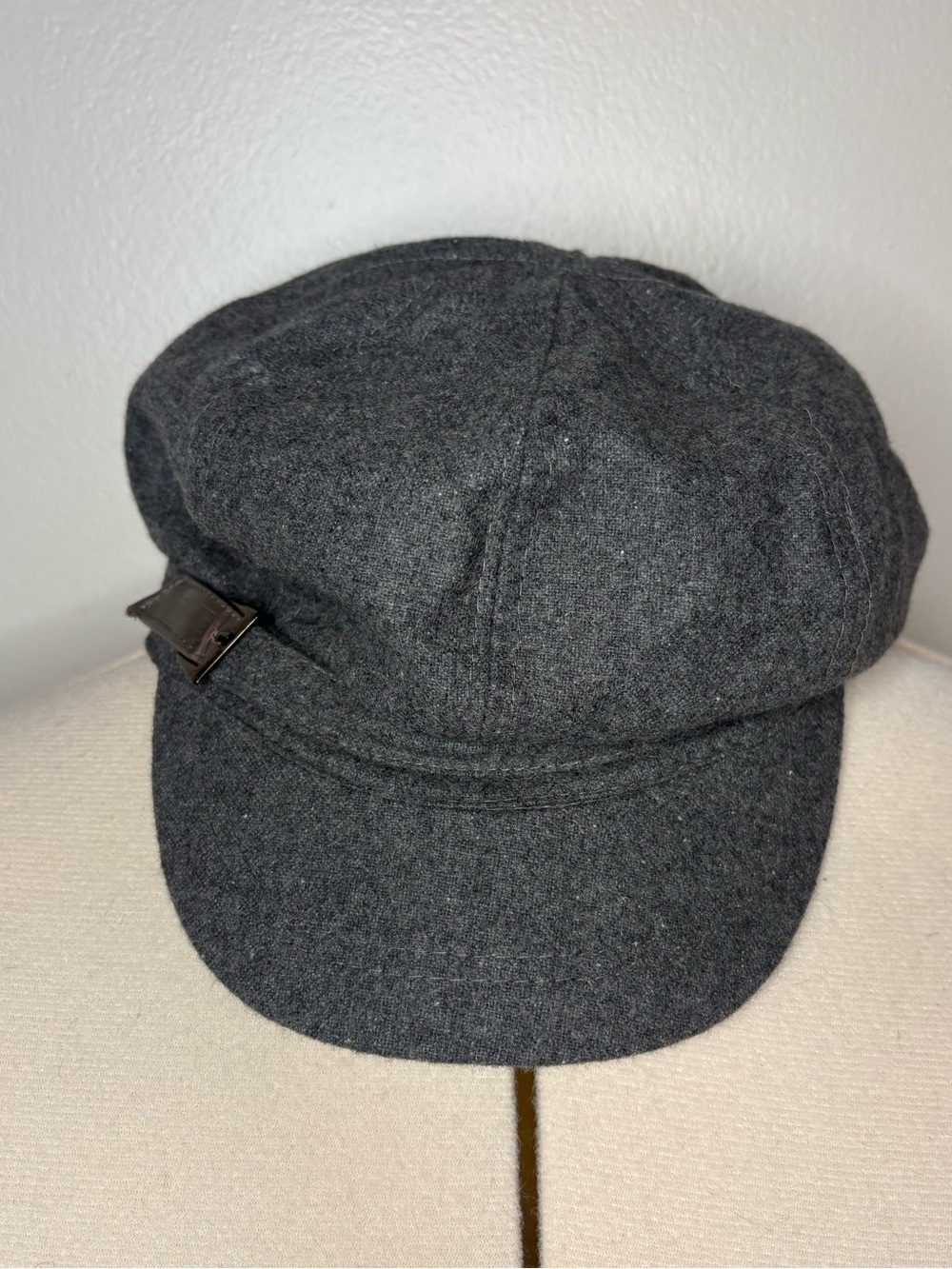 Nine West Charcoal Gray Wool Newsboy Cap